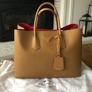 Prada Saffiano Cuir Double Large Tote